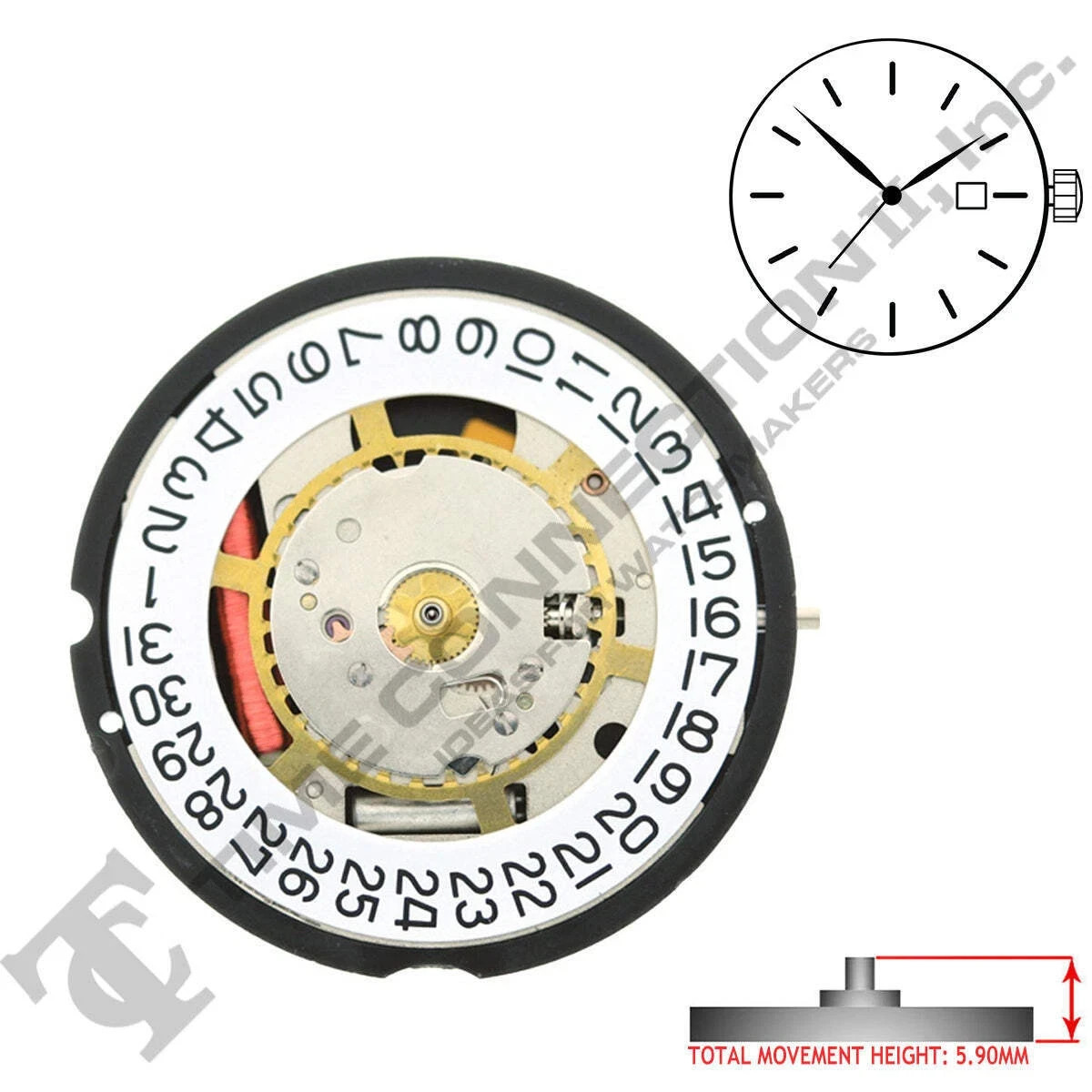 Ronda 715, 3 Hands, Date @3, Lithium Swiss Parts Quartz Watch Movement