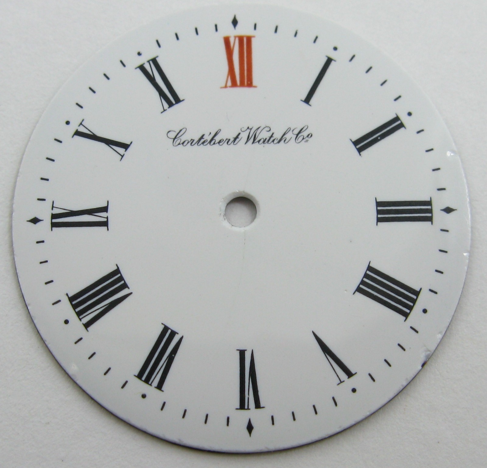 Cortebert porcelain watch dial part diameter 28.6 mm