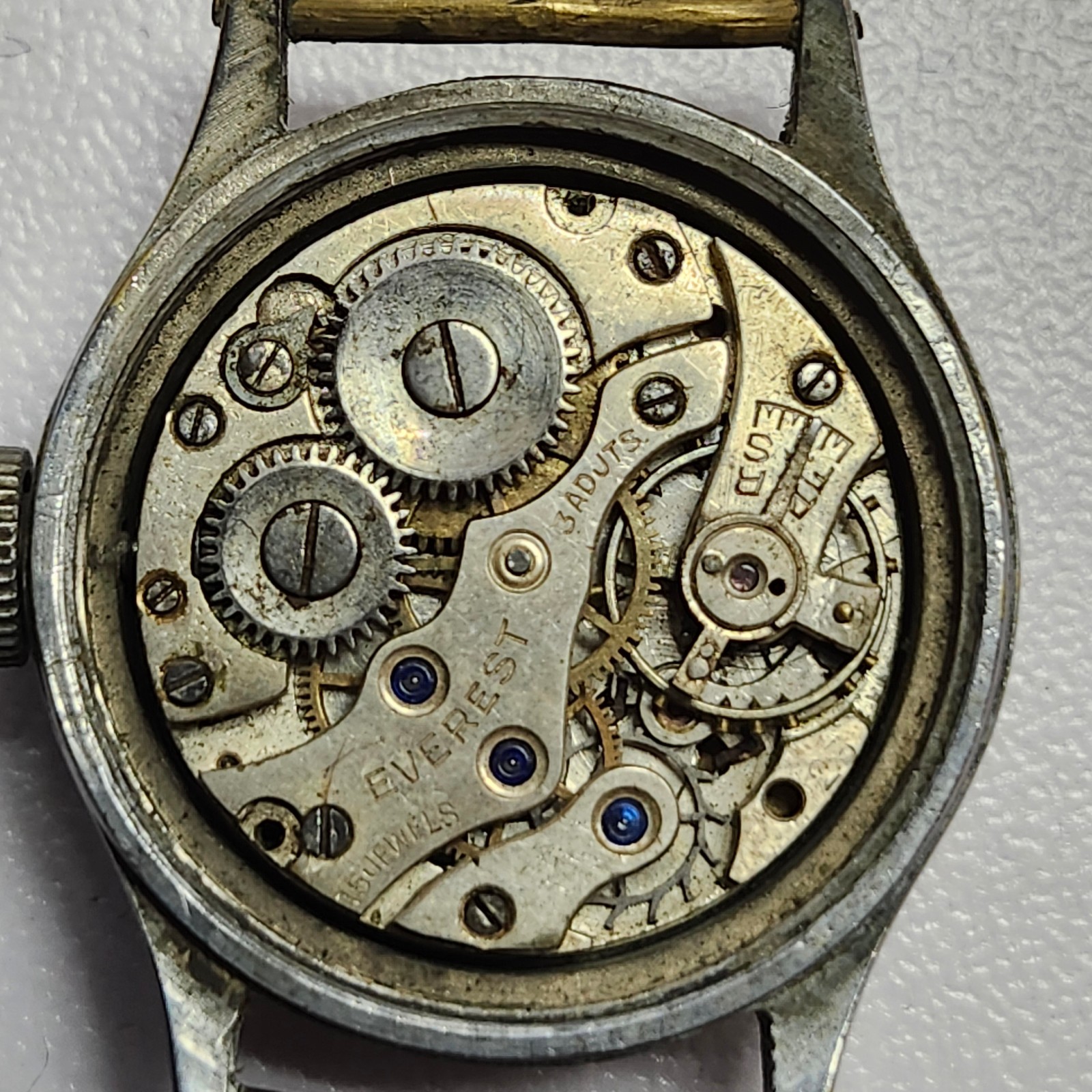 Mido Waterproof Sector Dial Watch Case & 15J Everest Swiss Movement Parts