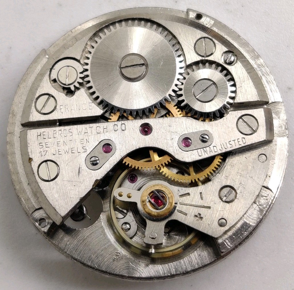 Vintage Helbros Jeambrun 26D 17 jewel wrist watch movement running