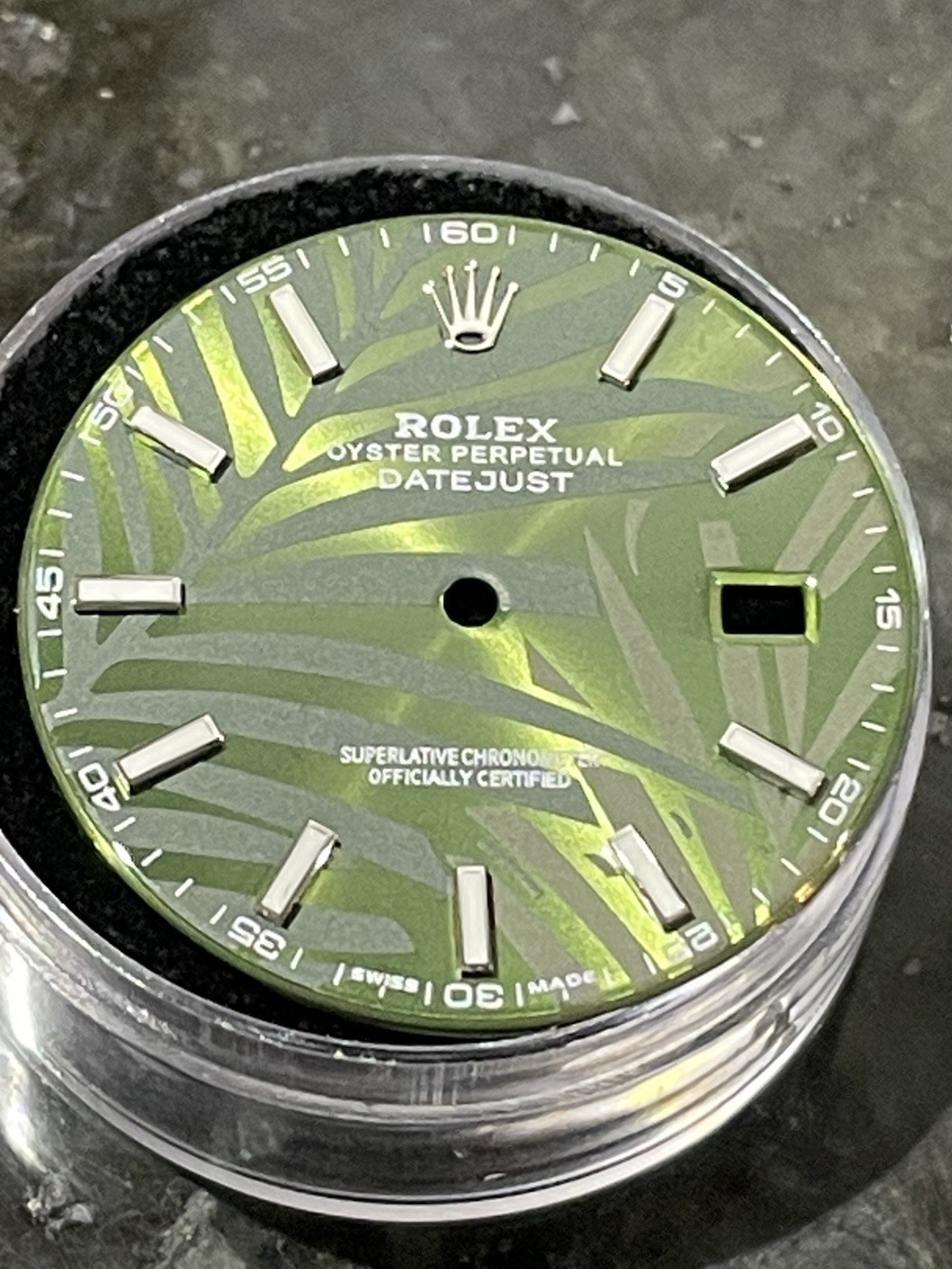 Rolex Datejust II 41mm Custom Green Palm Motif Lume Dial Models 126300 & 126334