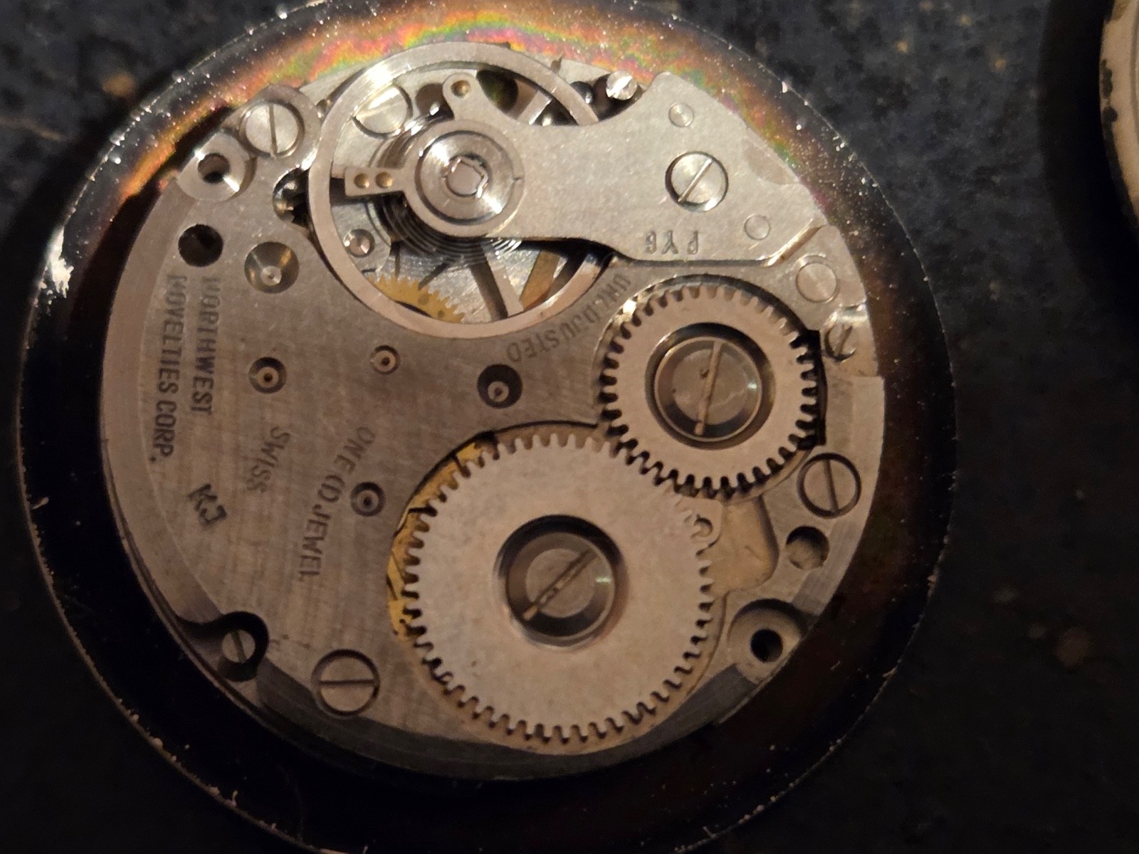 Ebosa 65 Swiss vintage. Movements & plates, parts, balance wheels. Read.