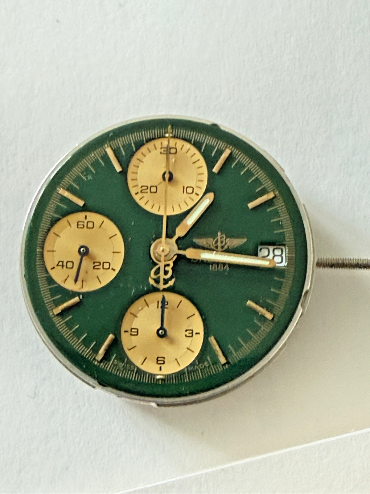 BREITLING 1884 cal.7750 date chronograph movement automatic green Men perfect
