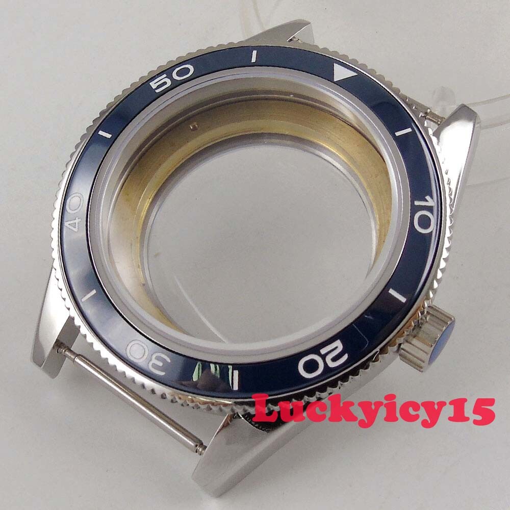 Solid 41mm sapphire glass Stianless steel watch case fit ETA 2836 movement C140