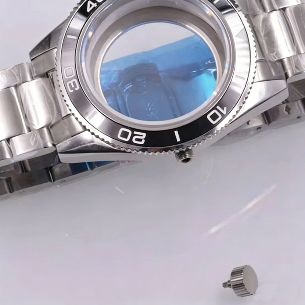 41mm watch case sapphire glass ceramic bezel fit NH35 NH36 ETA2824 2836 movement