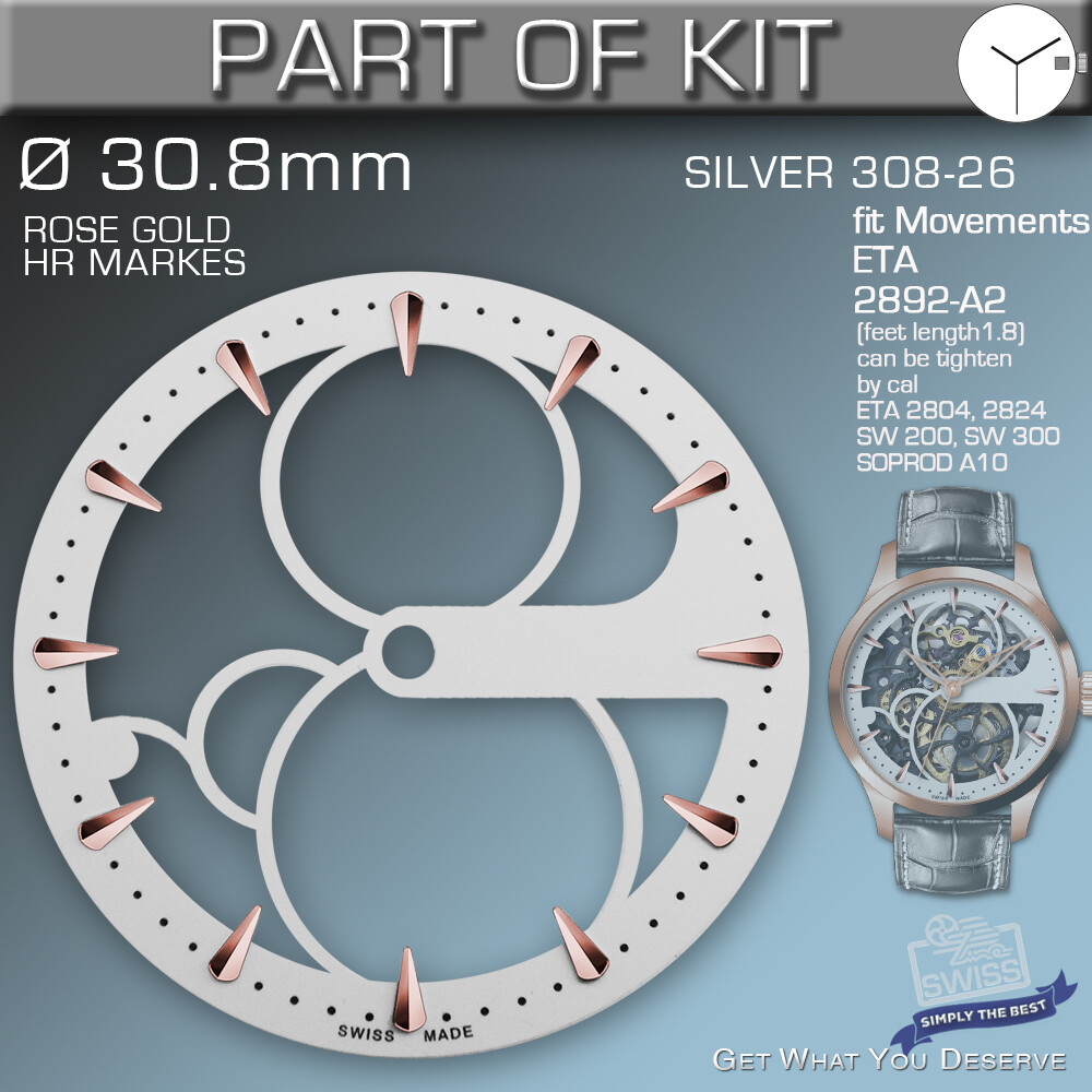 DO IT YOURSELF KIT 9: ELEGANCE CASE 34MM, DIAL, HANDS, fit ETA 2892-A2, SW300