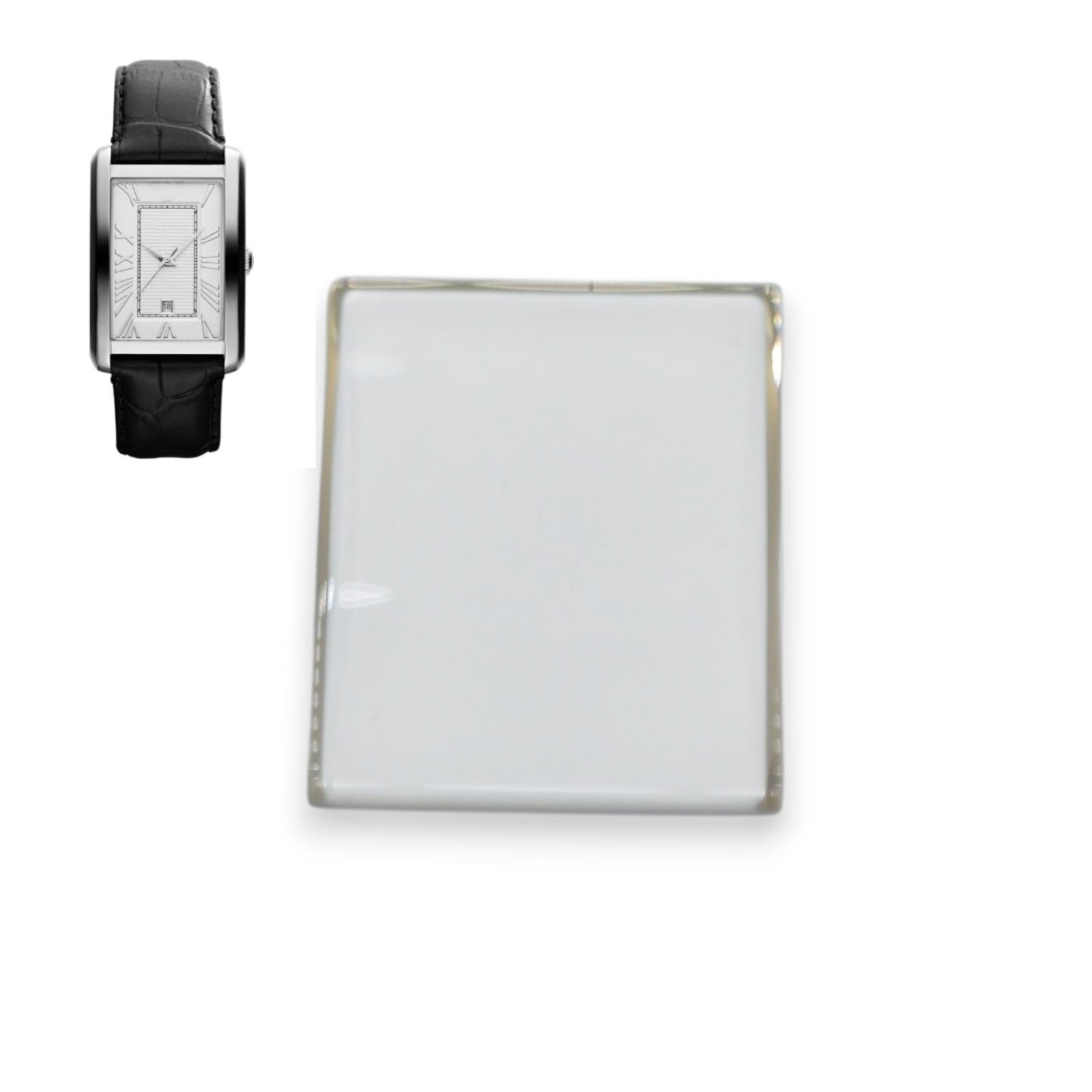 AR9102 Silver Frame Watch Crystal For Emporio Armani