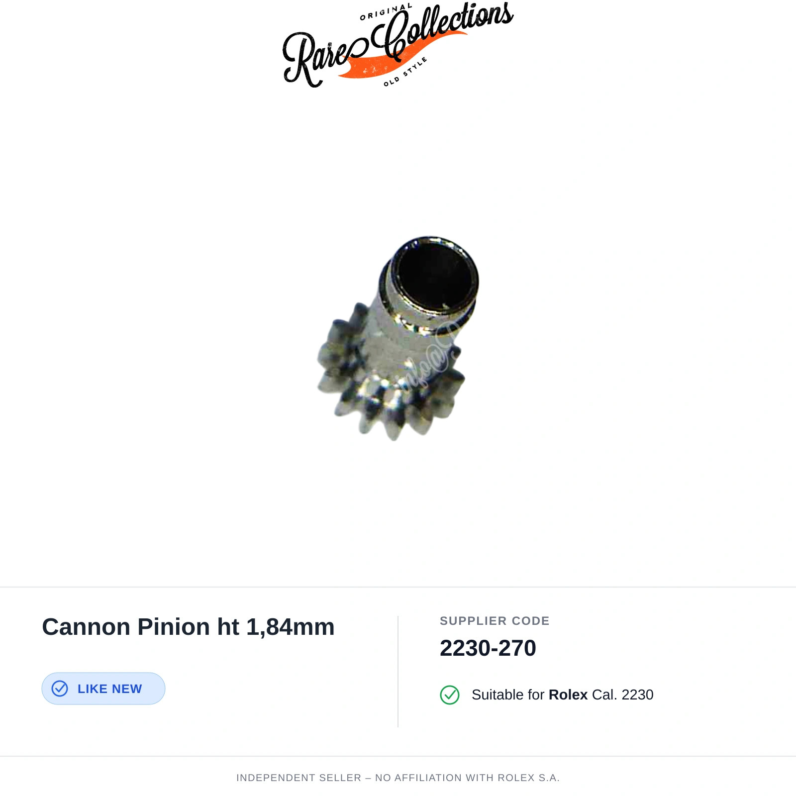 Cannon Pinion ht 1,84mm for Rolex (cod. 2230-270) — Excellent Condition