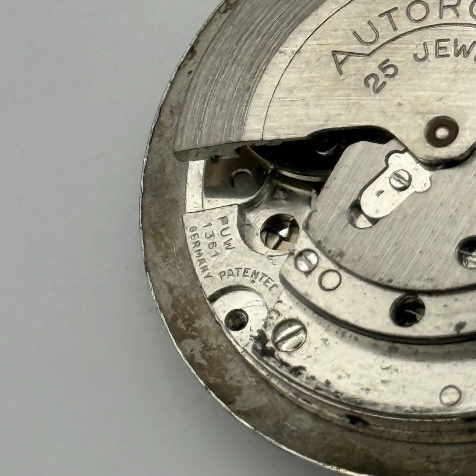 PUW 1361 Watch Movement Countess 25 Jewels Incabloc German Automatic Parts 30mm