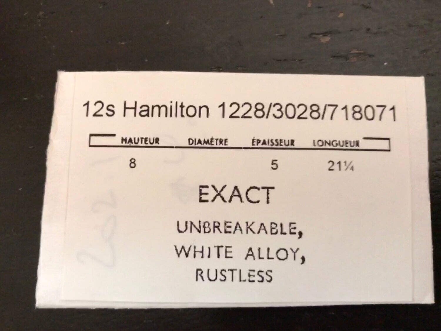 Hamilton 12s Mainspring No. 1228 / 3028 / 718071 (EXACT) – Alloy