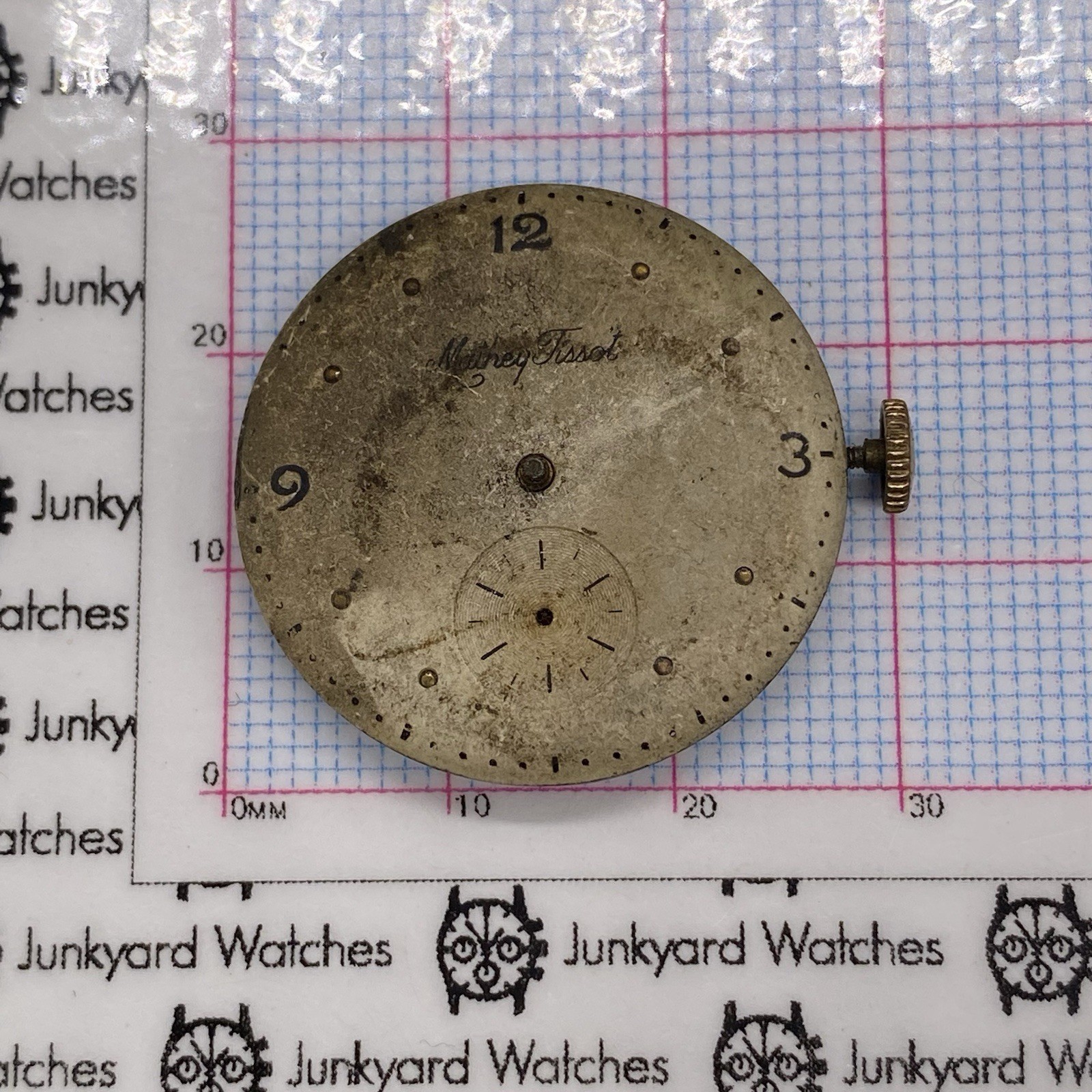 Vintage Mathey Tissot Watch Movement Repairs Parts Watchmaker 17 Jewels Swiss