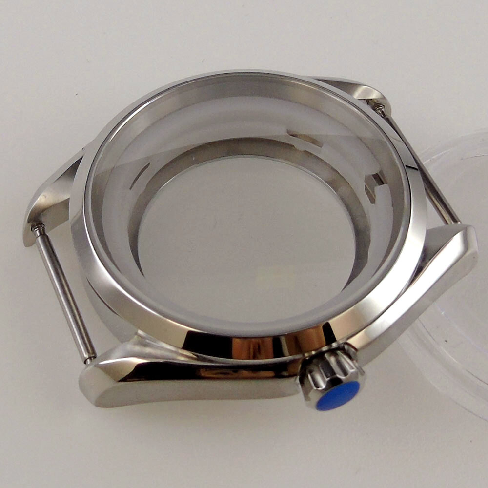 For NH35A NH36A Automatic Movement Watch Case Sapphire Glass Polished Bezel