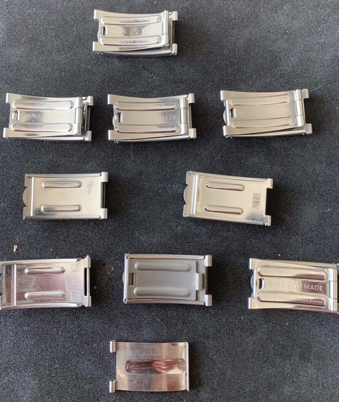 Various Vintage 18mm Certina NSA Bracelet Clasp Buckle Steel Titanium Novavit