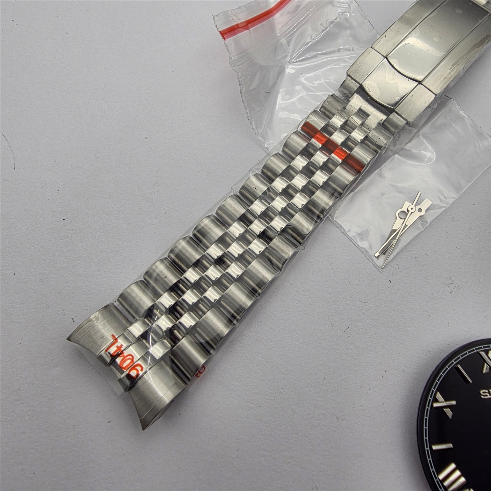 NEW AF SEIKO LEX DATE JUST SS ROMAN BLACK KIT CASE BEZEL CROWN GLASS STRAP DIAL