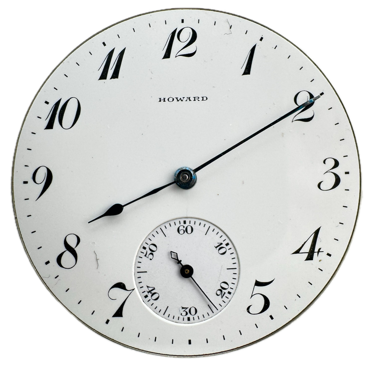 Antique 12s E. Howard Porcelain Enamel Single Sunk Dial Pocket Watch Series 6