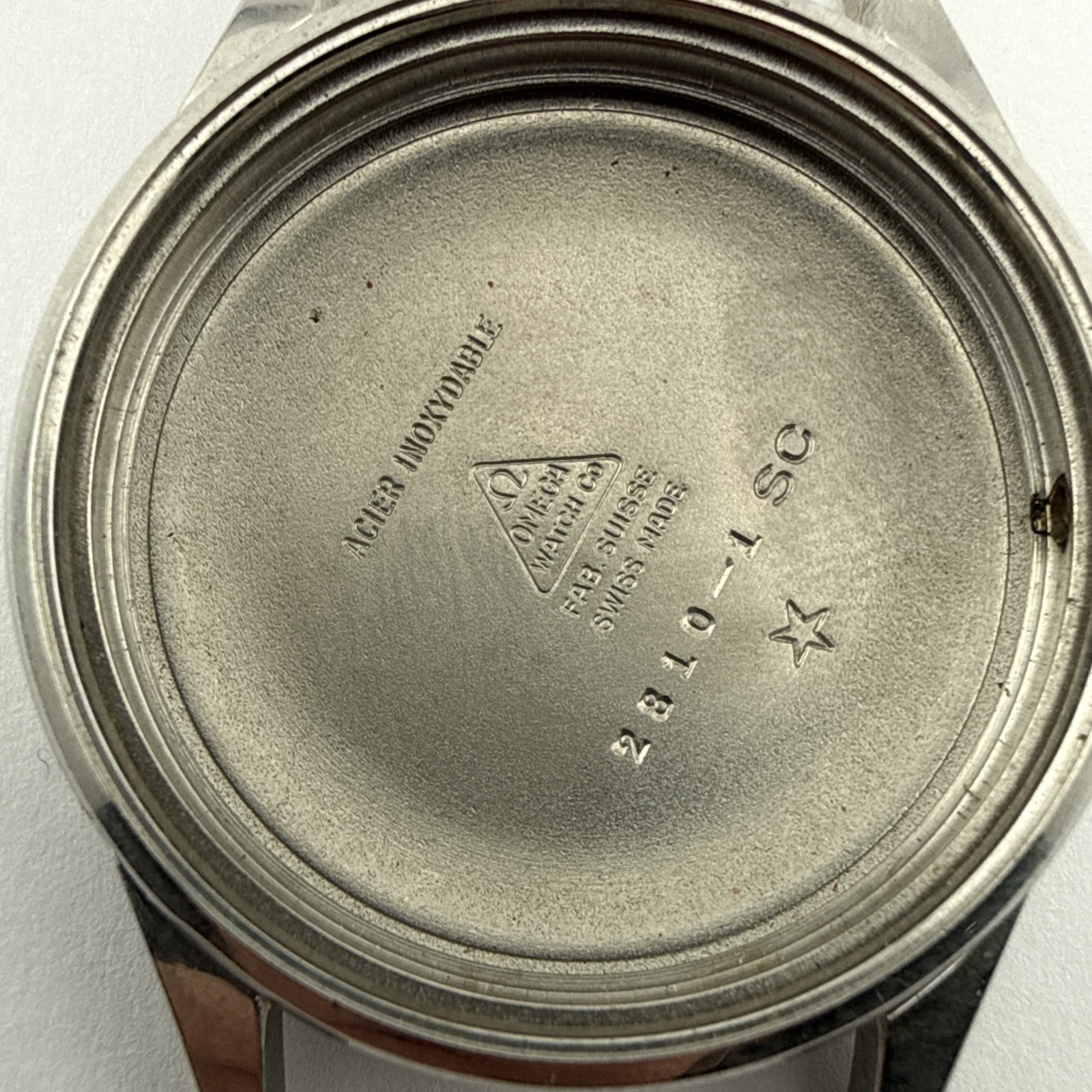Omega Vintage Stainless Steel 35mm Watch Case Complete! Ref: 2810-1 SC