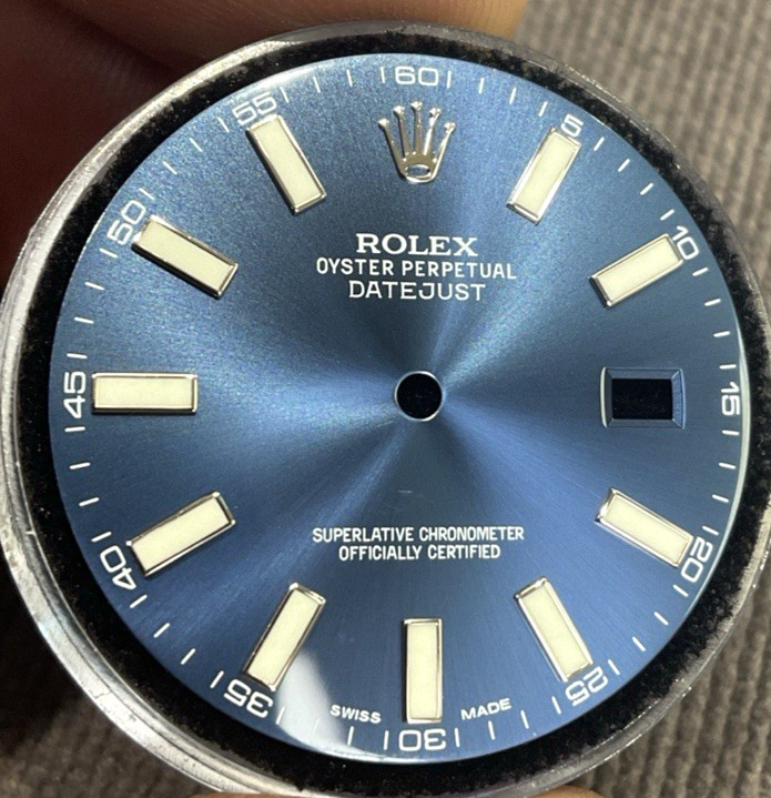 Authentic Rolex Date Just II Blue Stick Dial Date Window 41mm 116334-116300