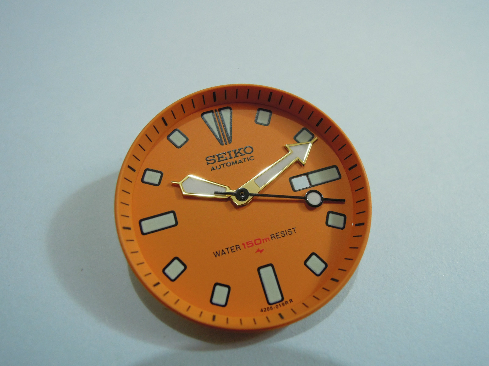 NEW ORANGE DIAL,HANDS, BLACK/GOLD INSERT MEDIUM DIVERS 4205-0150/0156 WATCH