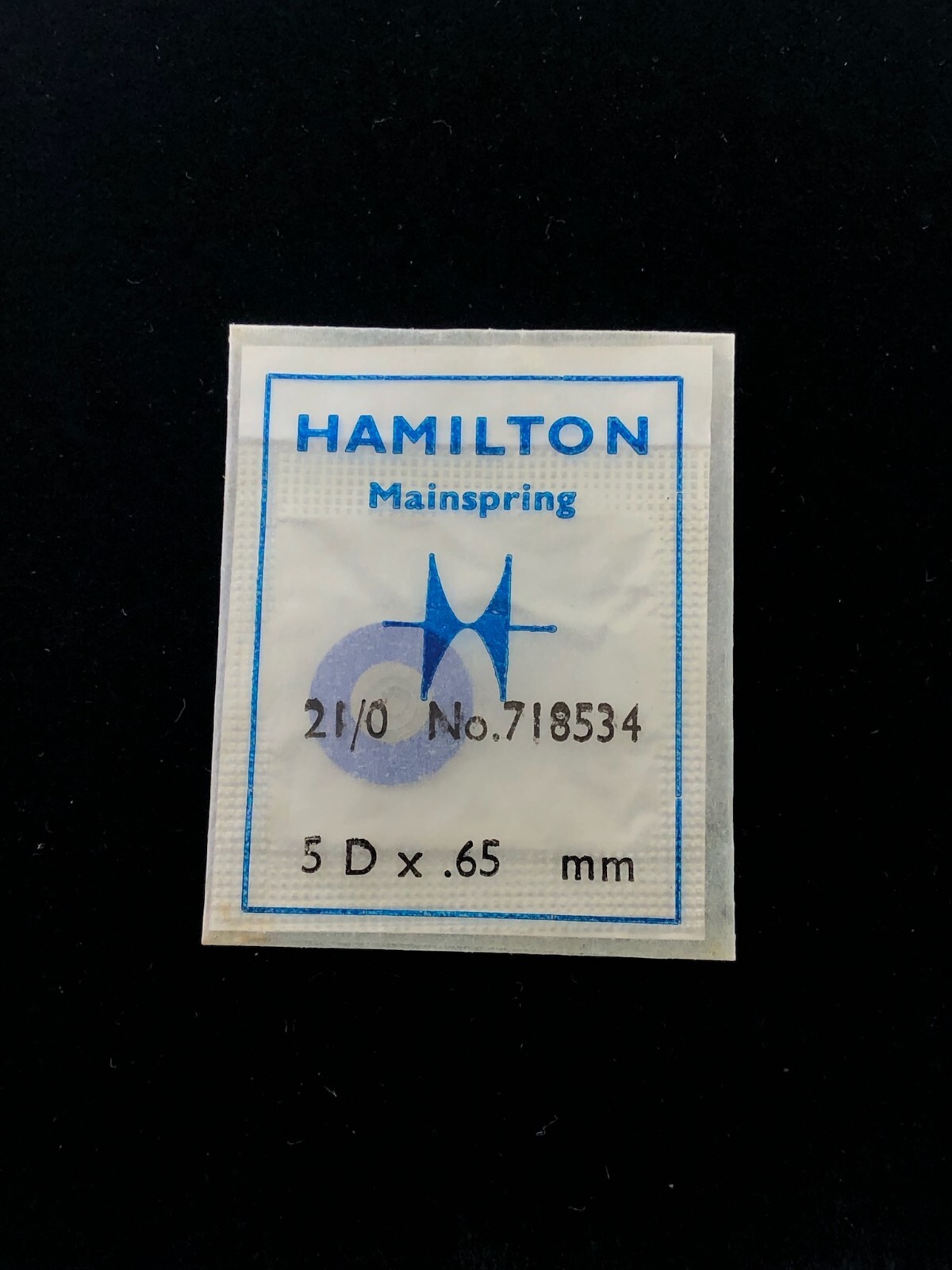 Hamilton Mainspring 21/0 Part No.718534 Grades 911 995 995A 750 751 756 757