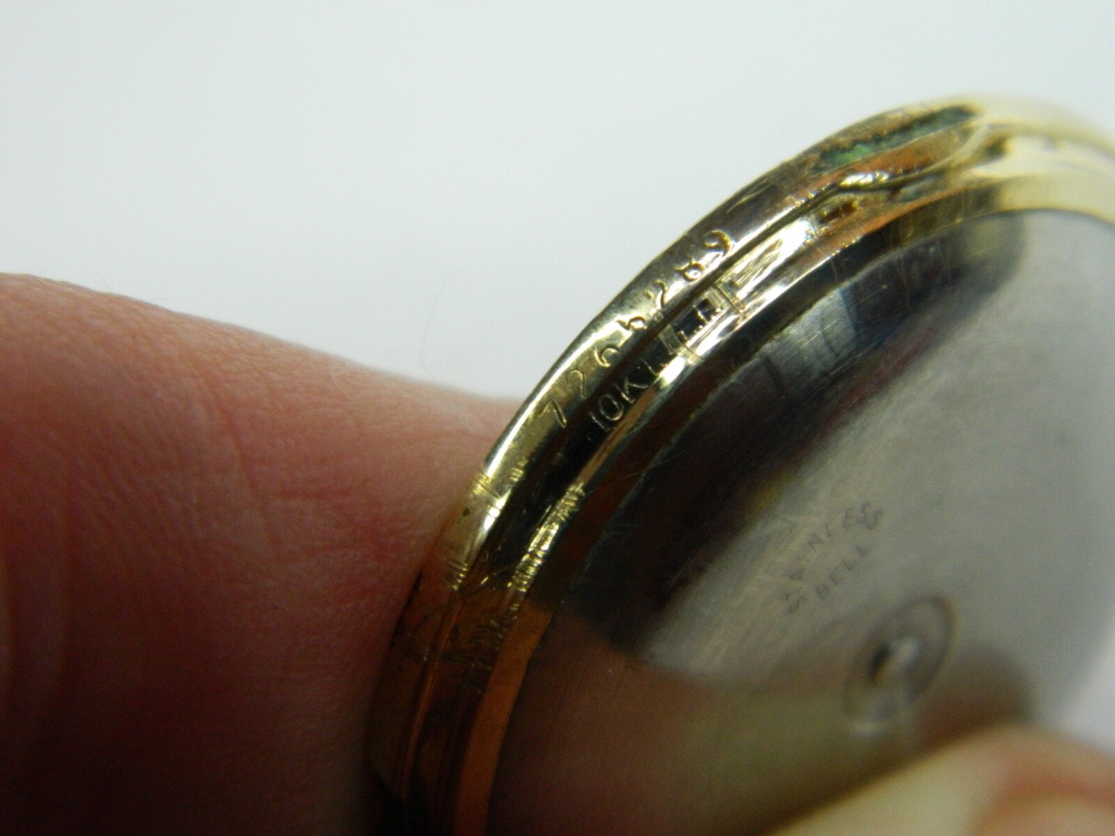 NICE VINTAGE BULOVA 10K GOLD FILLED STAINLESS STEEL BELL ALARM WATCH COVER 35mm