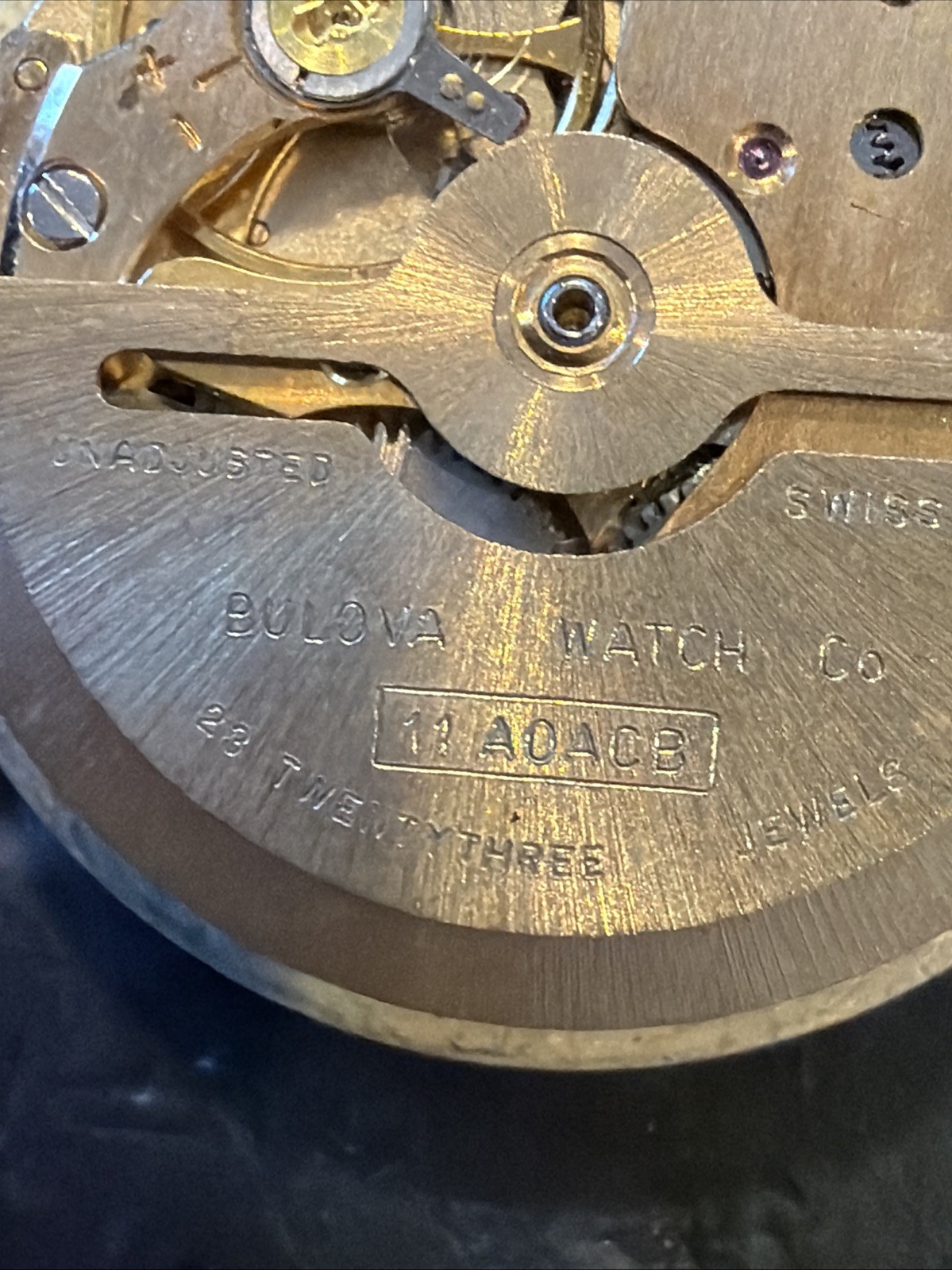 AC48 VTG Men Bulova Mechanical Watch Movement 23 Jewels Untested As Is Condition