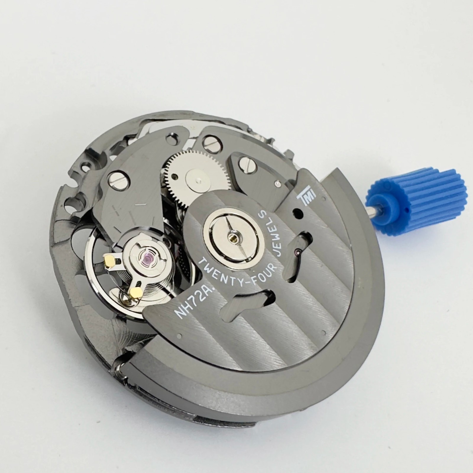 Genuine Seiko NH72A Black Skeleton Automatic Watch Movement 24J NH72 Japan +Stem