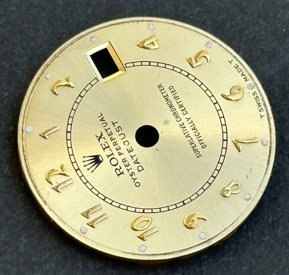 Vintage Rolex Oyster Perpertual Datejust Watch Boiler Gauge Dial 26mm Case