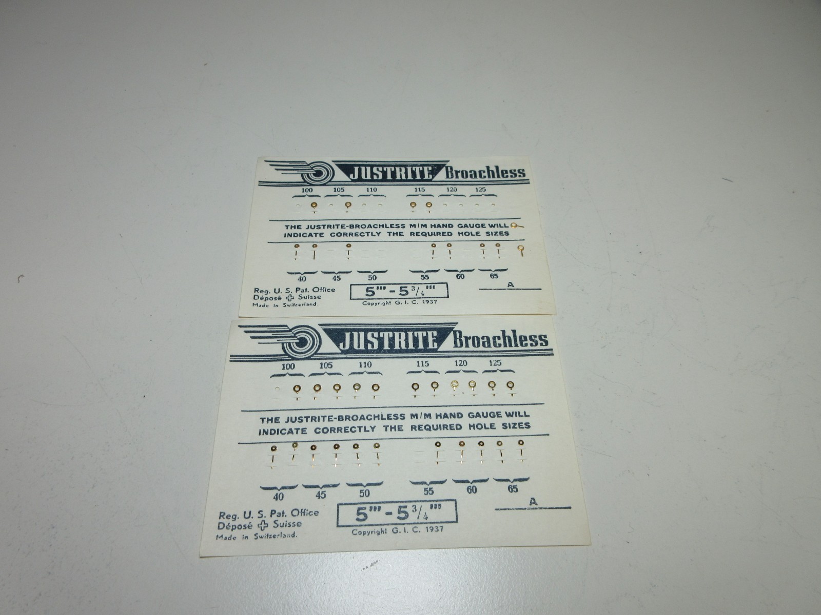 LOT JUSTRITE WATCH HANDS 5”’ 5 3/4”’ WATCHMAKER REPLACEMENT PARTS #234