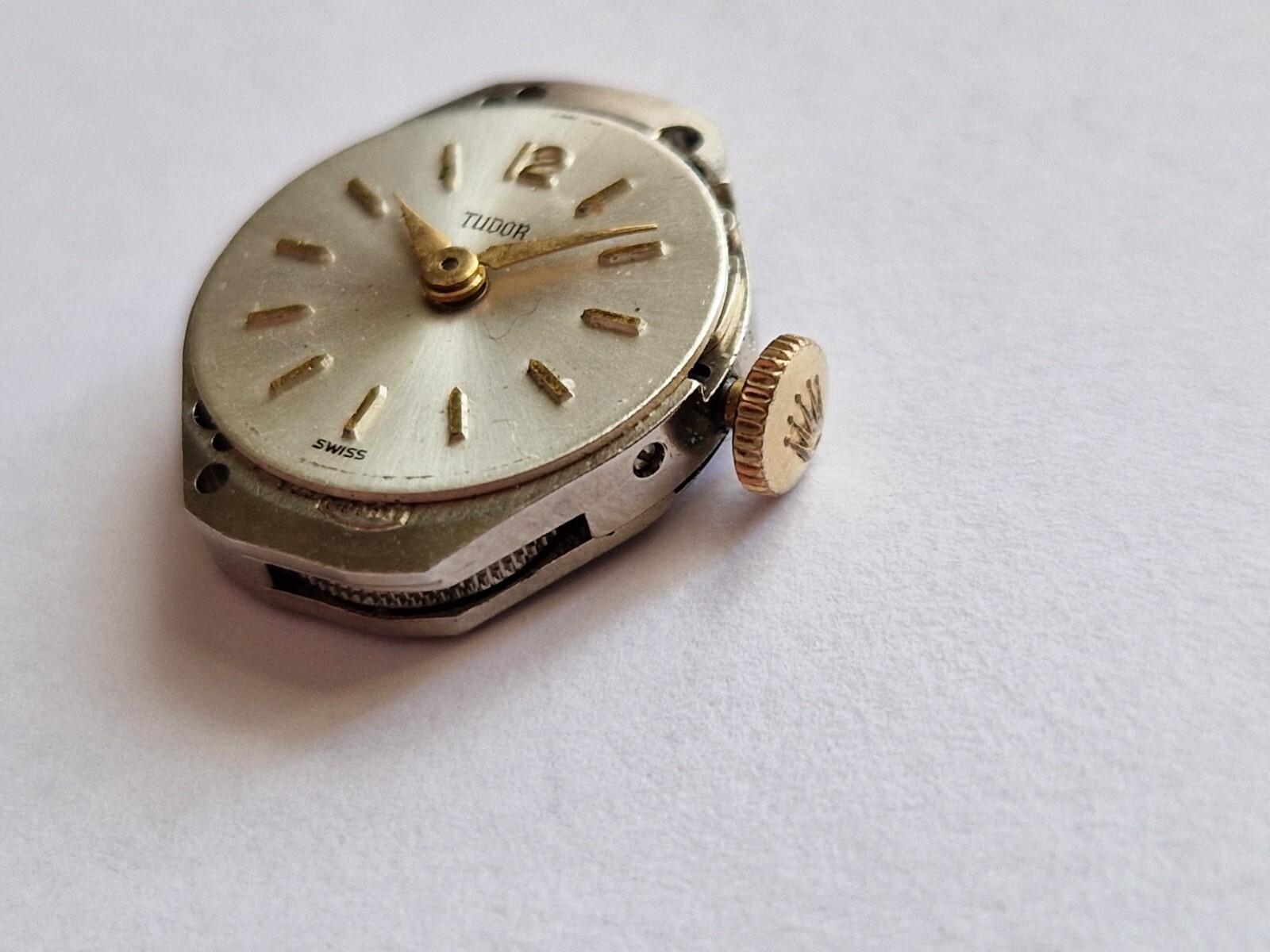 Vintage Ladies TUDOR watch movement complete and genuine Rolex crown