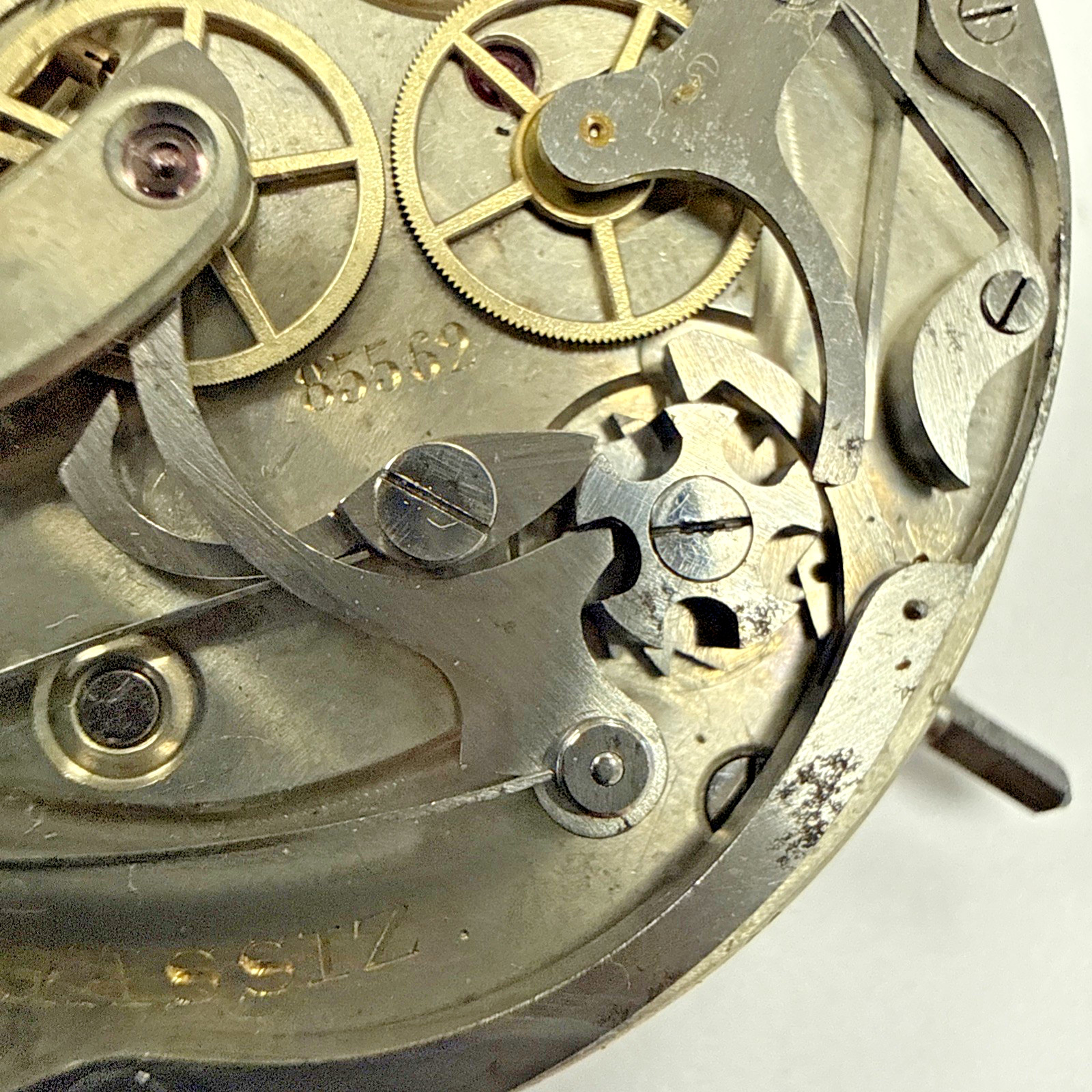 Agassiz Antique 43mm Chronograph Hunter Pocket Watch Movement Swiss Made