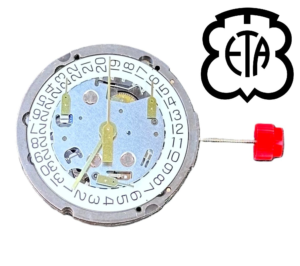GENUINE ETA G15.211 QUARTZ CHRONOGRAPH 10.5” MOVEMENT SWISS MADE DATE @4 – NOS