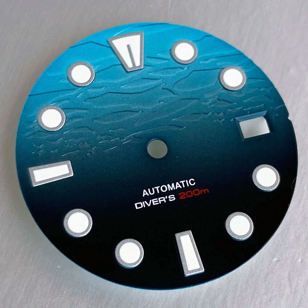Blue MOD Watch Dial Face Sterile 29mm for NH35 NH36 Movt Green Luminous Sky Blue