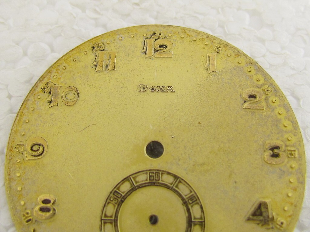 Doxa Antique Swiss Pocket Watch Original Art Deco metal Dial Watch-face 44 mm