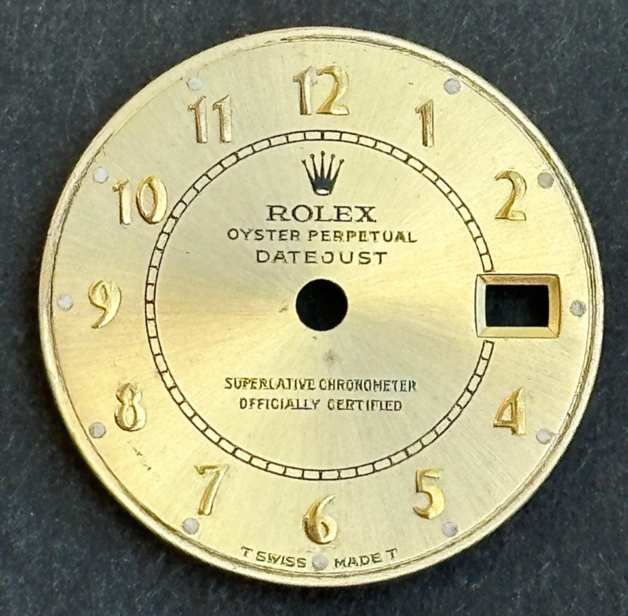 Vintage Rolex Oyster Perpertual Datejust Watch Boiler Gauge Dial 26mm Case