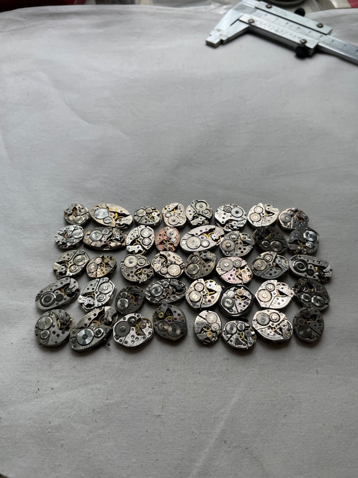 40 movement for USA ladies watches AS IS – Elgin Bulova Waltham Gruen etc.