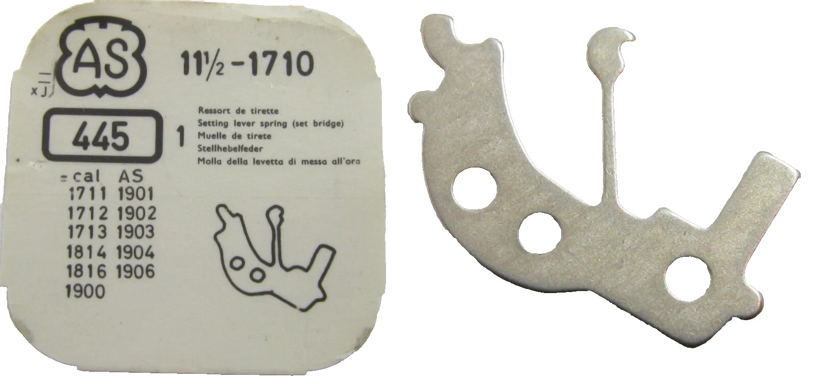 AS 1710 1900 1901 1902 1903 1904 Setting Lever Spring watch part #445/1100