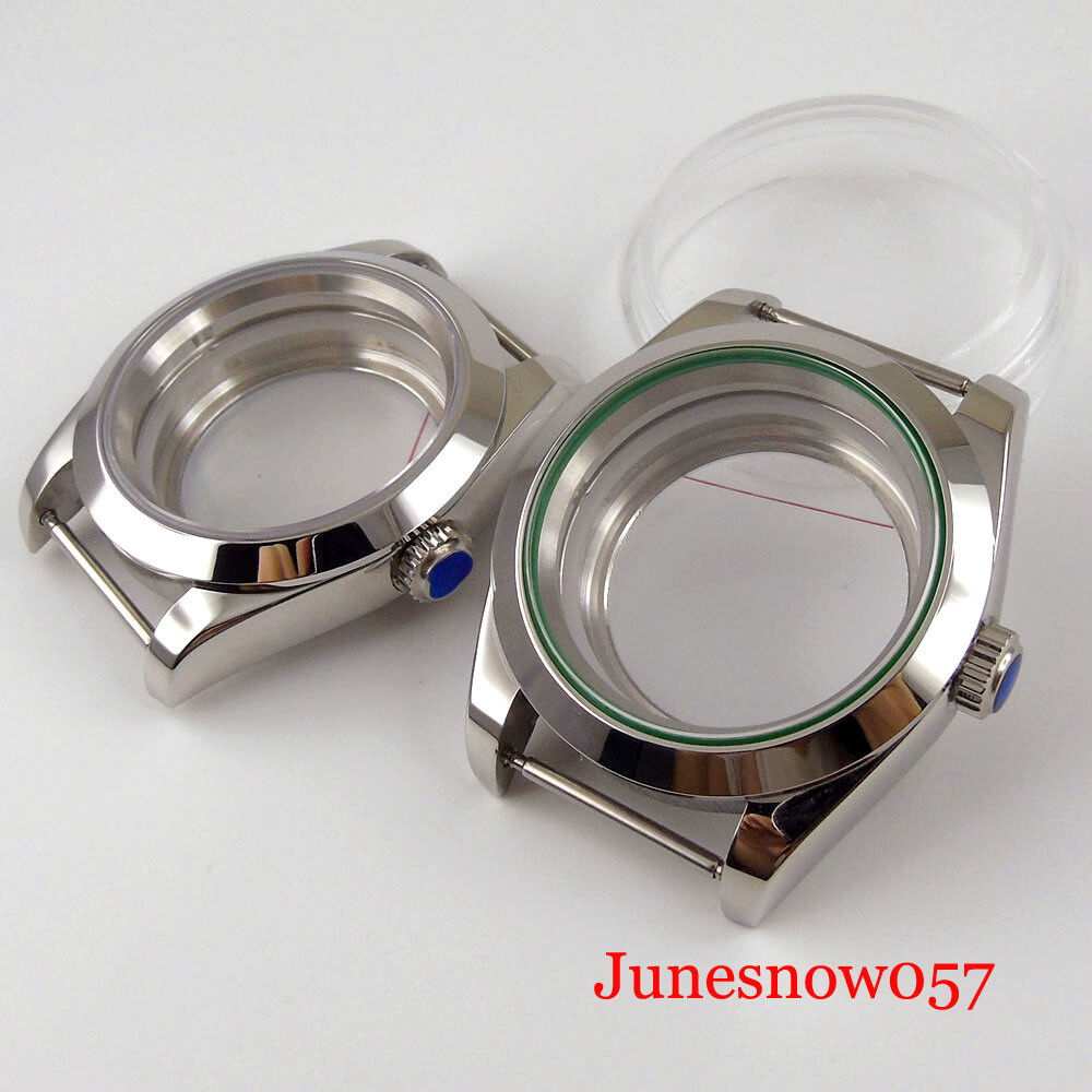 Polished 36mm/39mm Watch Case for NH35A NH36A Seeing Back Screw Crown