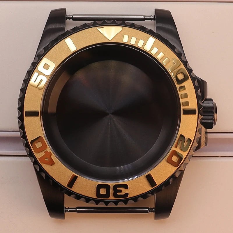 40mm Watch Case Sapphire Yacht Bezel For nh35 nh34 NH36 NH38 Eta2824 Miyota 8215
