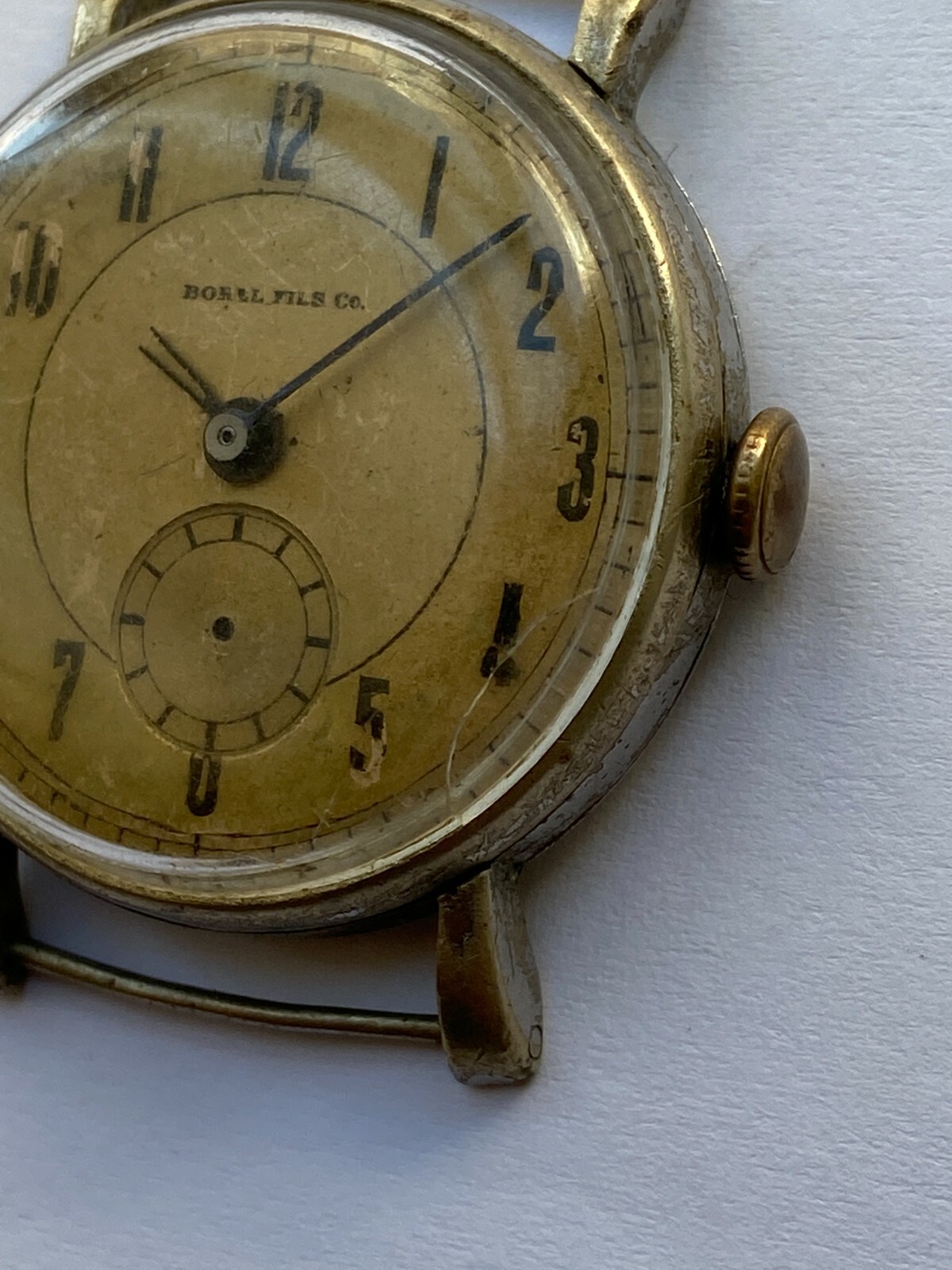 VINATEG MEN WATCH PARTS MOVEMENT BOREL FILS Co. 15 JEWELS MILITARY RRR 1940