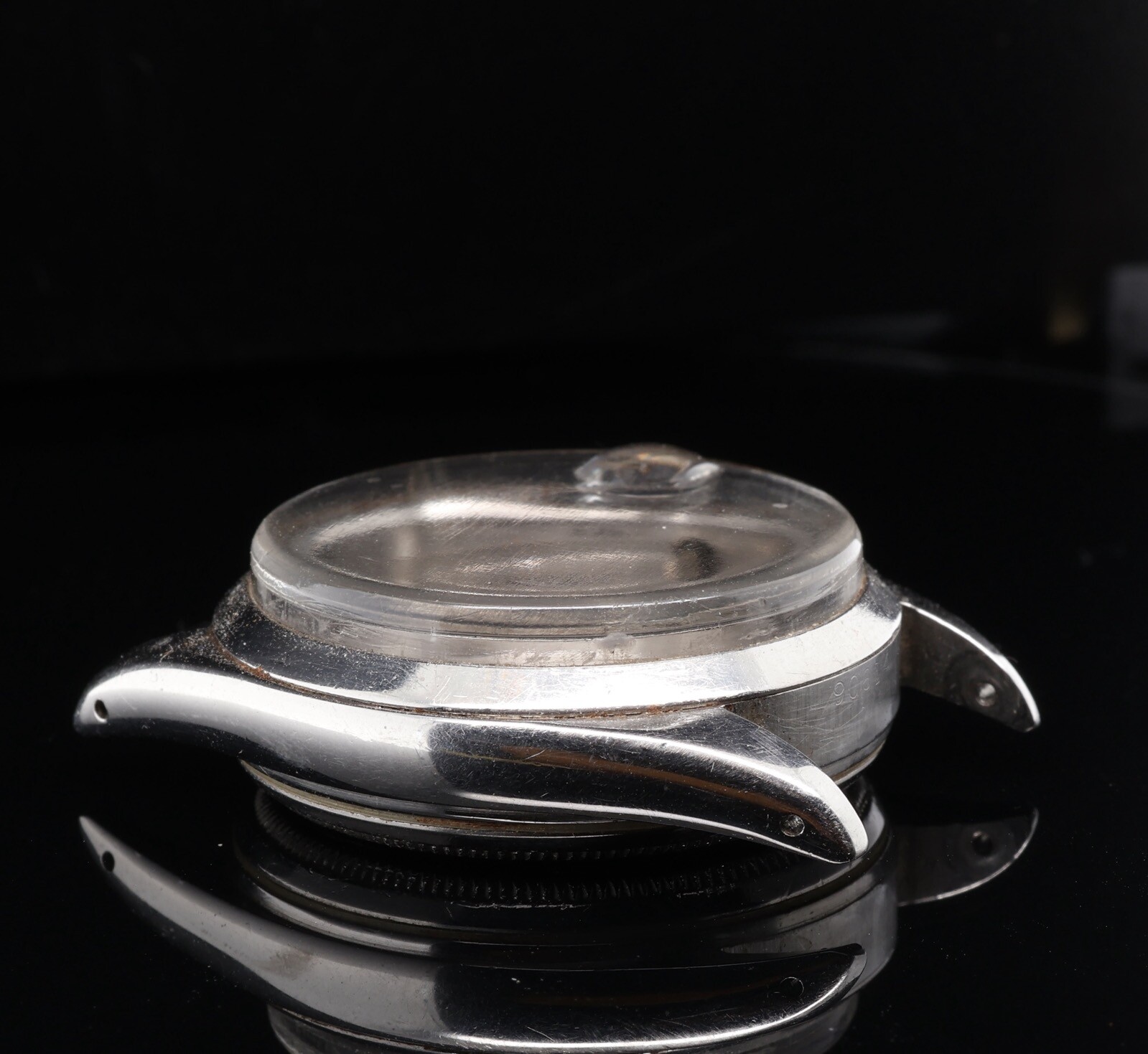 Vintage 1956 Rolex Oyster Ref 6530 Steel Watch Case, Crown Stem & Back