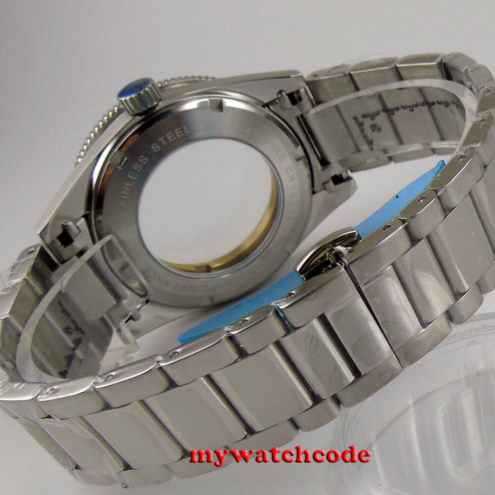 41mm black ceramic Bezel Watches Case Fit ETA 2836 2824 Miyota 8215 movement