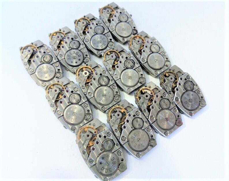 LOT of 8 Watch Movements Steampunk Parts Altered Art