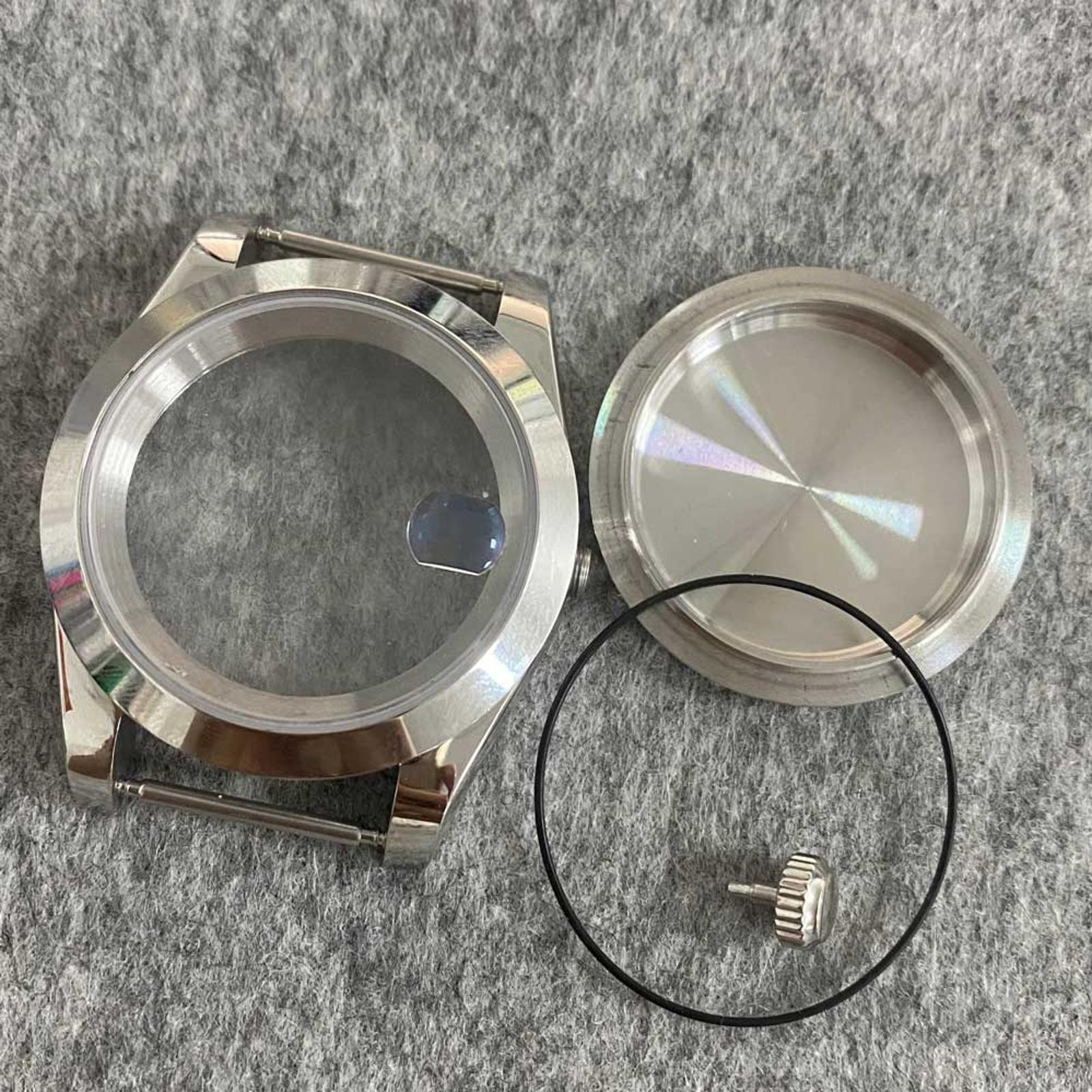 39mm Sapphire Watch Case w/ Crown & Gasket O-Ring For Seiko NH35/36 Movement;;