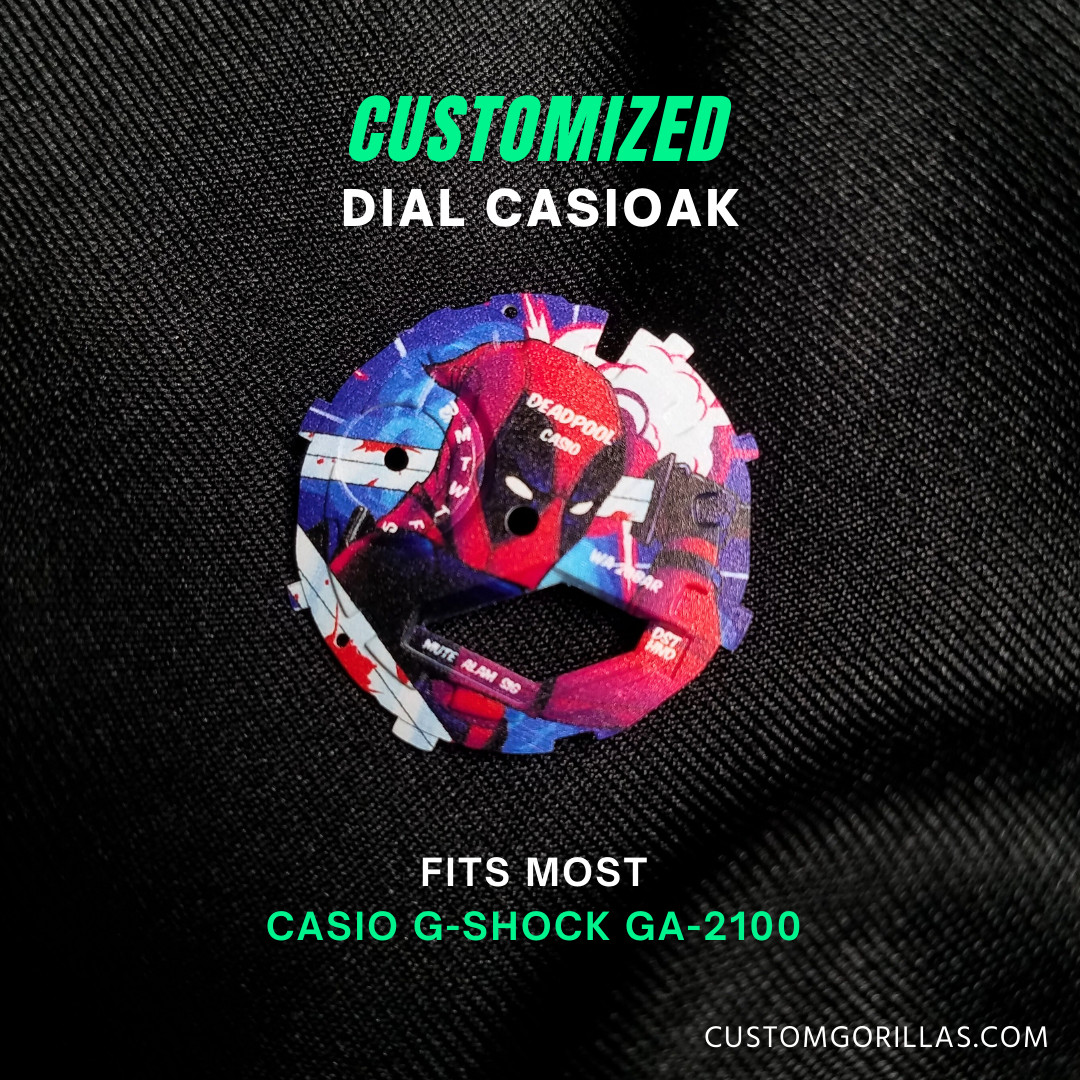 CasiOak Replace Dial G Shock GA 2100 With Custom Logo Deadpool