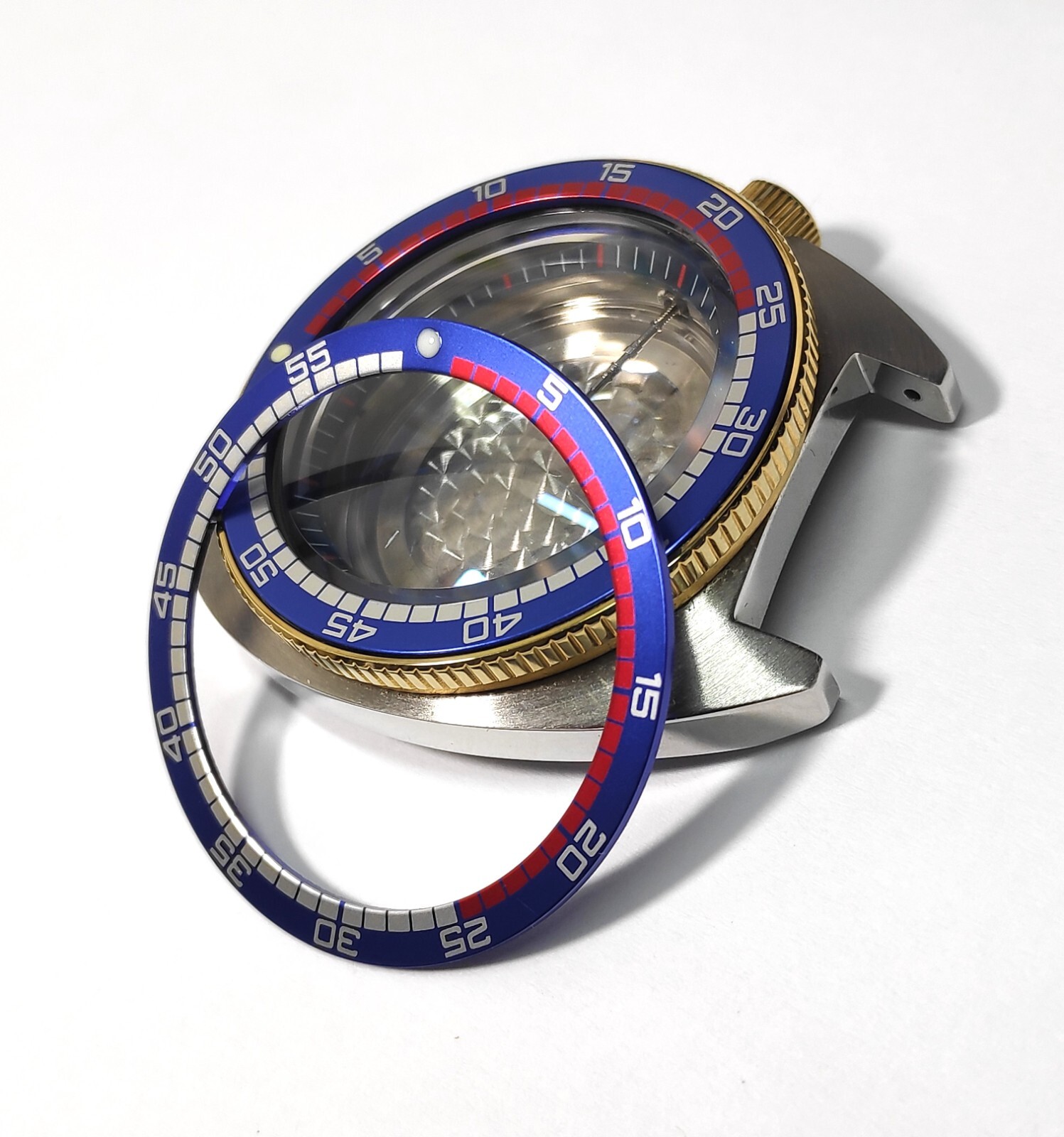 BLUE RALLY REGATTA FLAT BEZEL INSERT 38mm For Seiko SKX SRPD Divers Watch Mod