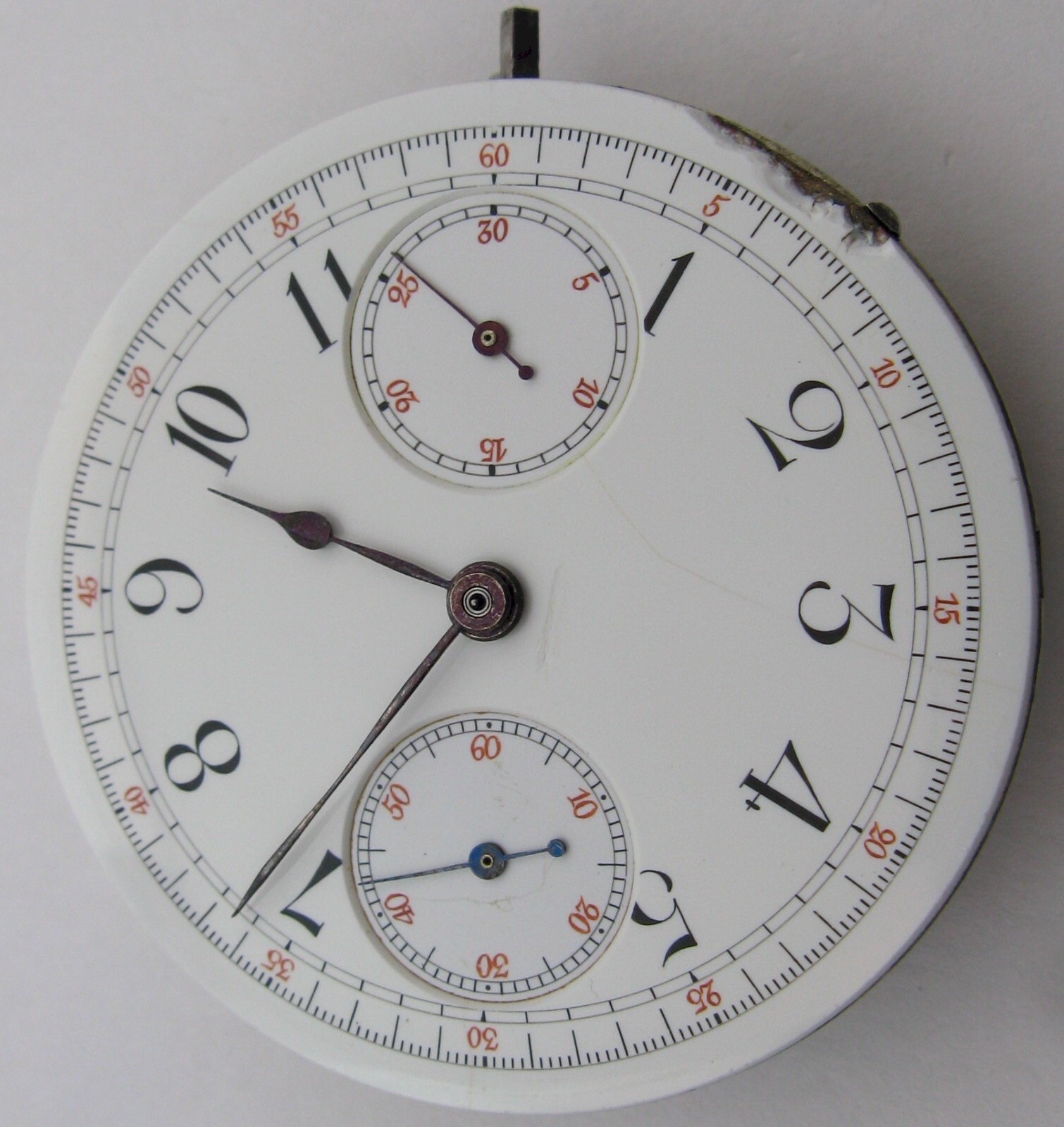 Agassiz Pocket Chronograph watch Movement 92711 for parts … 16s diam. 41.9 mm