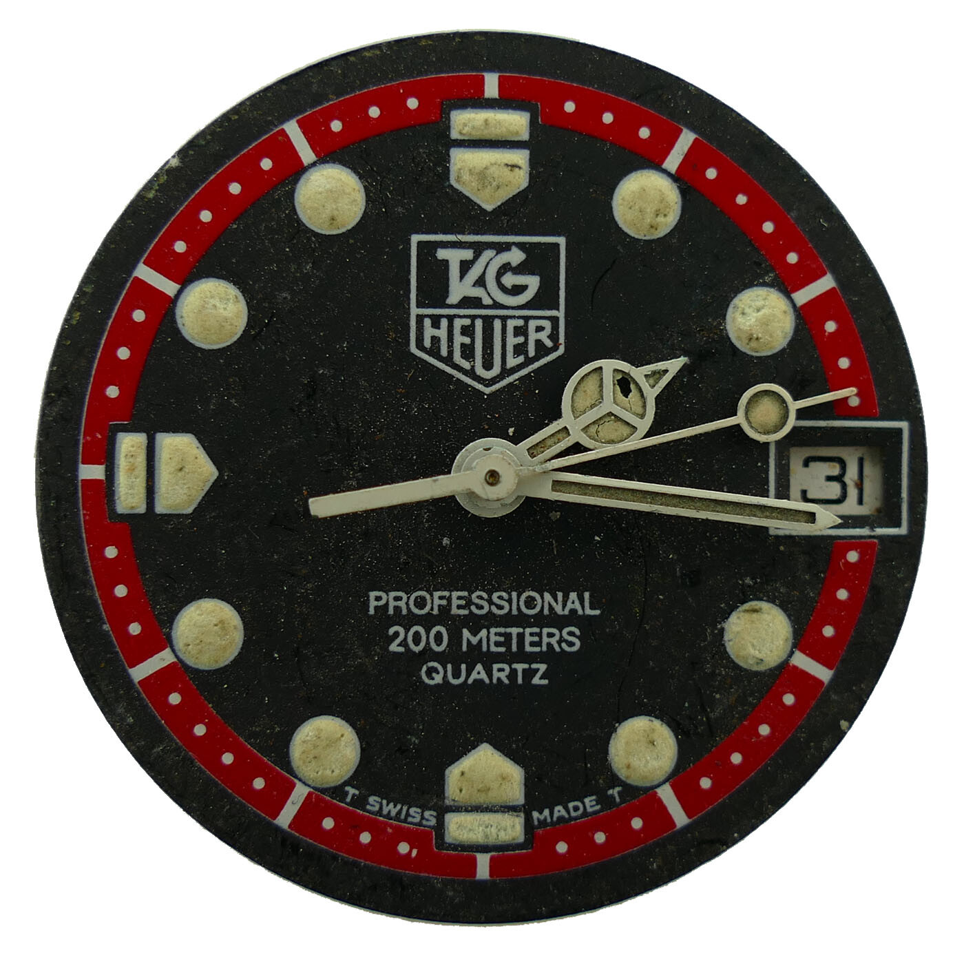 TAG HEUER PROFESSIONAL 200 METERS QUARTZ BLACK AND RED DIAL & 965313 MOVEMENT