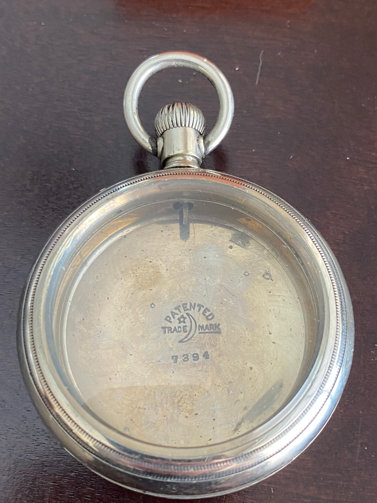VINTAGE 18S CRESCENT SWING OUT POCKET WATCH CASE ONLY, NEW 2MM BEVELED CRYSTAL
