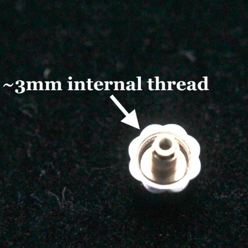 MAURICE LACROIX White Screw Down Watch Crown Tap 10, 4.2mm Diameter w/ Logo