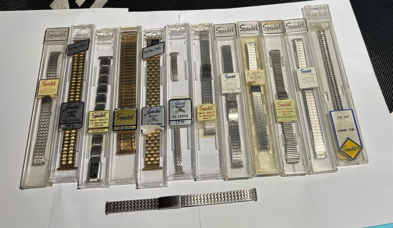 Lot Of Vintage Speidel Watch Bands Various Sizes
